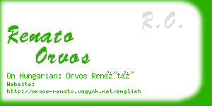 renato orvos business card